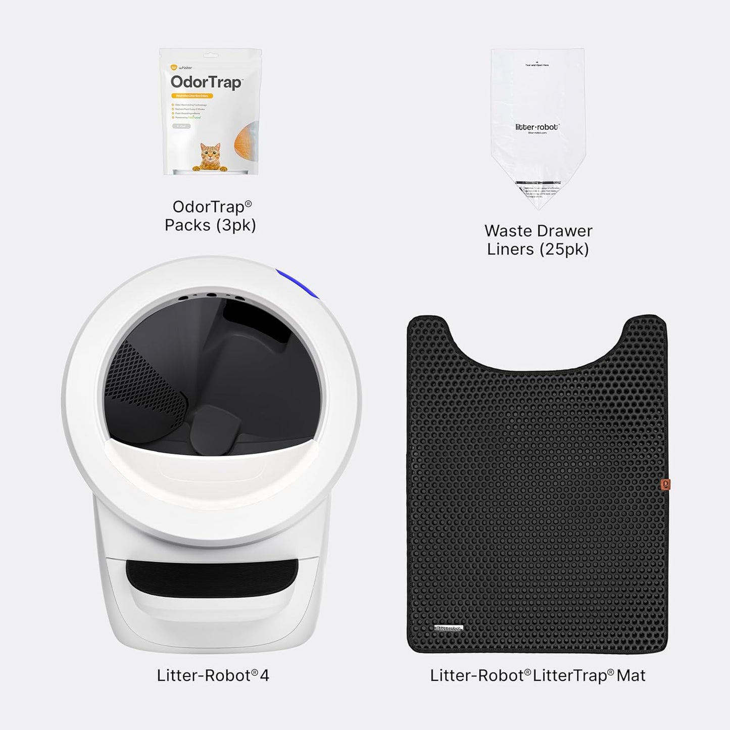 Litter-Robot 4 with Step & Fence (White)
