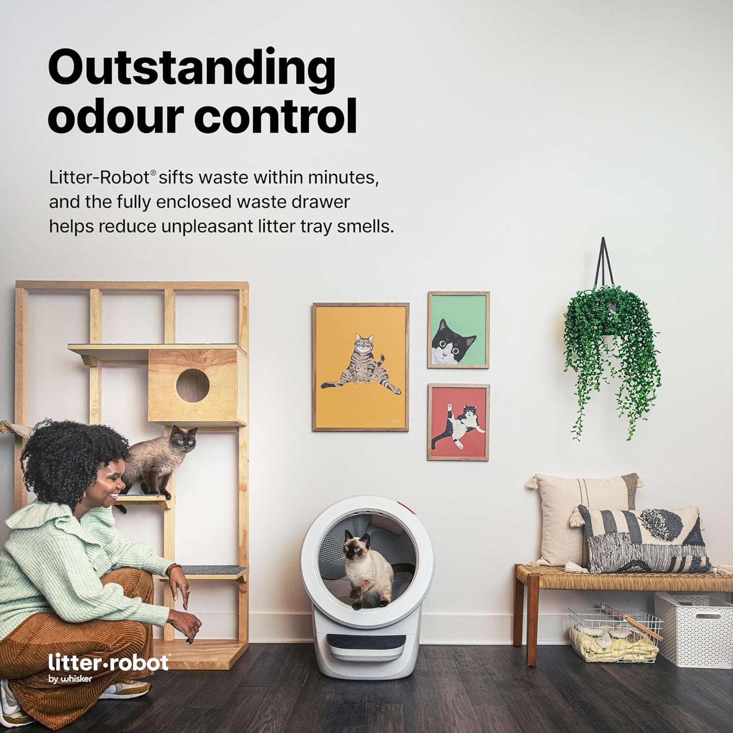 Litter-Robot 4 with Step & Fence (White)
