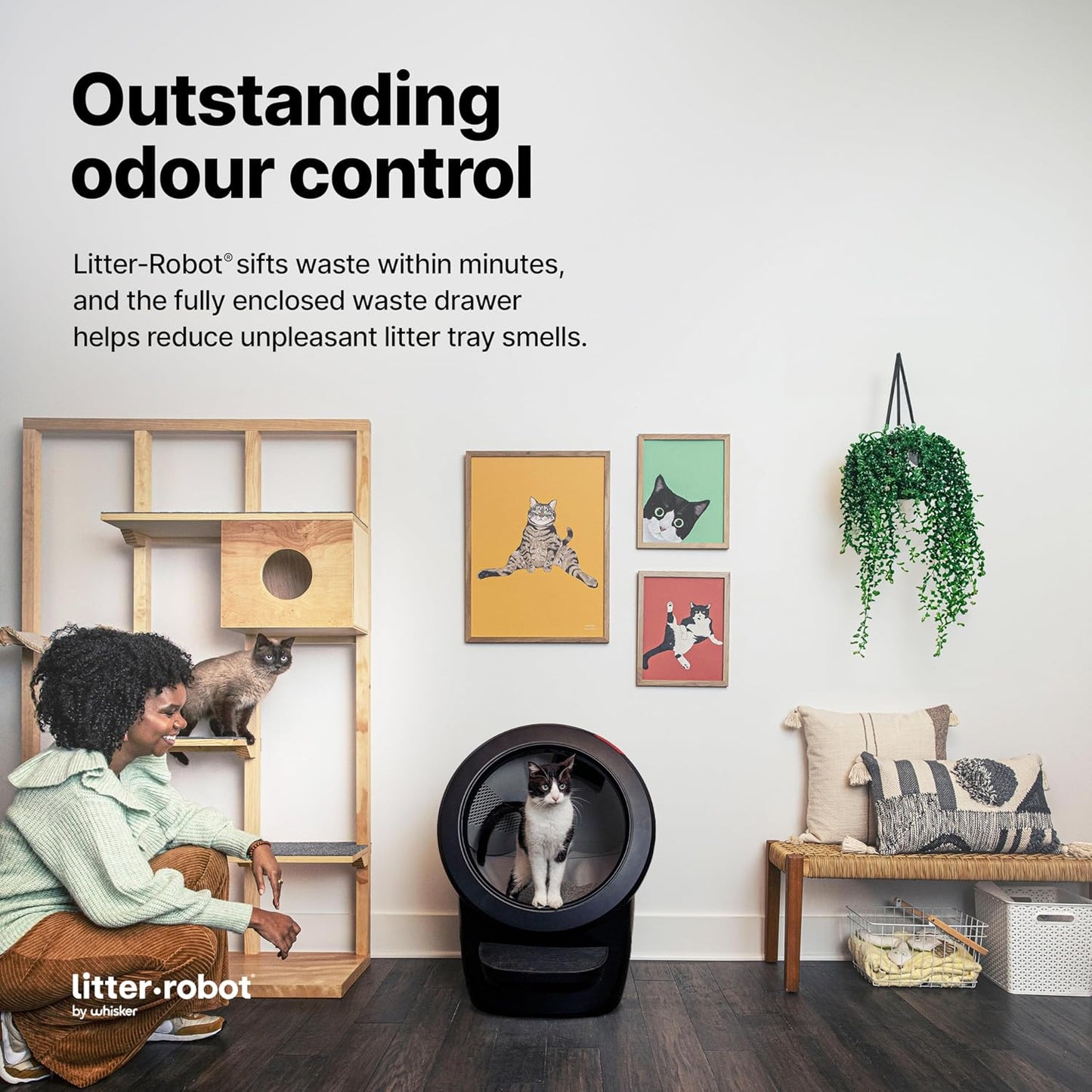 Litter-Robot 4  with Step & Fence (Black)