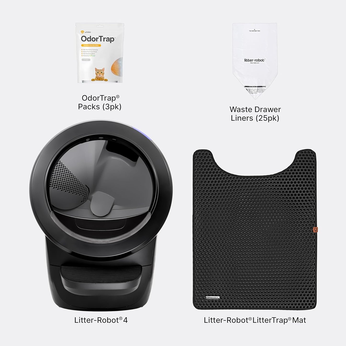 Litter-Robot 4  with Step & Fence (Black)